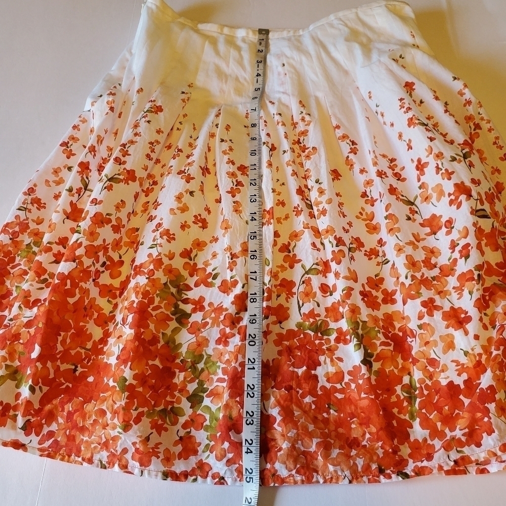 Andre Oliver Cottagecore Floral Lined Knee Length Skirt Sz 14 - Picture 8 of 9